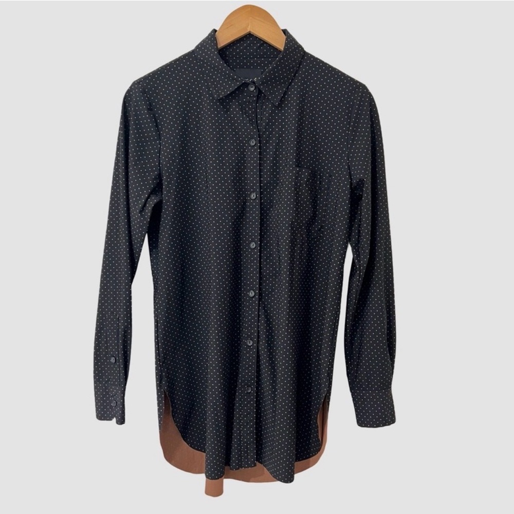 Lysse Black Microdot Button-Down Shirt Large